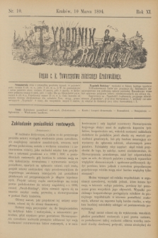 Tygodnik Rolniczy : Organ c. k. Towarzystwa rolniczego Krakowskiego. R.11, nr 10 (10 marca 1894)
