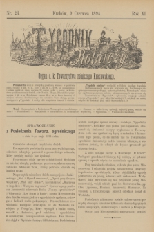 Tygodnik Rolniczy : Organ c. k. Towarzystwa rolniczego Krakowskiego. R.11, nr 23 (9 czerwca 1894)