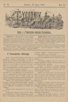 Tygodnik Rolniczy : Organ c. k. Towarzystwa rolniczego Krakowskiego. R.11, nr 30 (28 lipca 1894)