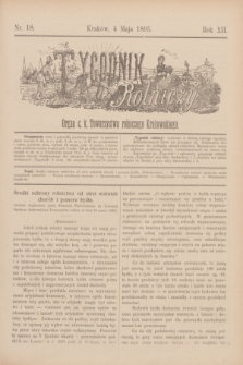 Tygodnik Rolniczy : Organ c. k. Towarzystwa rolniczego Krakowskiego. R.12, nr 18 (4 maja 1895)