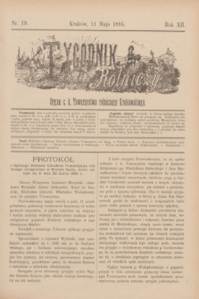 Tygodnik Rolniczy : Organ c. k. Towarzystwa rolniczego Krakowskiego. R.12, nr 19 (11 maja 1895)