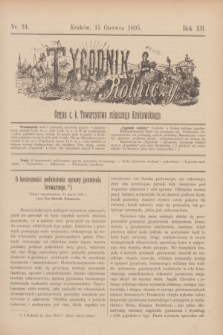 Tygodnik Rolniczy : Organ c. k. Towarzystwa rolniczego Krakowskiego. R.12, nr 24 (15 czerwca 1895)