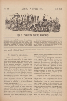Tygodnik Rolniczy : Organ c. k. Towarzystwa rolniczego Krakowskiego. R.12, nr 32 (10 sierpnia 1895)