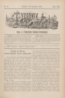 Tygodnik Rolniczy : Organ c. k. Towarzystwa rolniczego Krakowskiego. R.13, nr 4 (25 stycznia 1896)