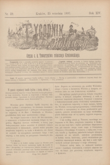 Tygodnik Rolniczy : Organ c. k. Towarzystwa rolniczego Krakowskiego. R.14, nr 39 (25 września 1897)