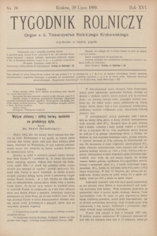 Tygodnik Rolniczy : Organ c. k. Towarzystwa Rolniczego Krakowskiego. R.16, nr 30 (28 lipca 1899)