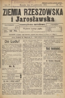 Ziemia Rzeszowska i Jarosławska : czasopismo narodowe. 1922, nr 43