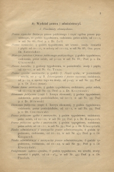 Spis Wykładów w Półroczu Zimowem : rok szkolny 1899/900