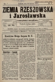 Ziemia Rzeszowska i Jarosławska : czasopismo narodowe. 1923, nr 4