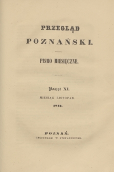 Przegląd Poznański : pismo miesięczne. T.5, Poszyt 11 (listopad 1847)