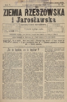 Ziemia Rzeszowska i Jarosławska : czasopismo narodowe. 1923, nr 36
