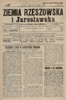 Ziemia Rzeszowska i Jarosławska : czasopismo narodowe. 1923, nr 37
