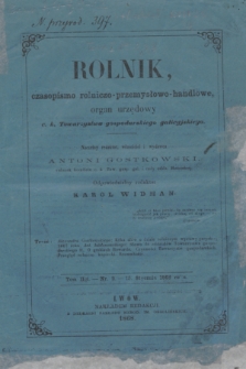 Rolnik : czasopismo rolniczo-przemysłowo-handlowe : organ urzędowy c. k. Towarzystwa gospodarskiego galicyjskiego. R.2, T.2, Nr. 2 (15 stycznia 1868)