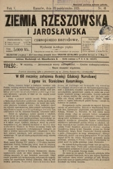 Ziemia Rzeszowska i Jarosławska : czasopismo narodowe. 1923, nr 41