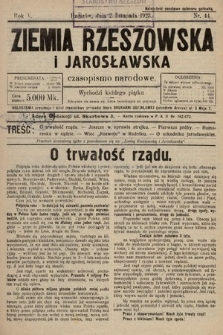 Ziemia Rzeszowska i Jarosławska : czasopismo narodowe. 1923, nr 44