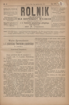 Rolnik : czasopismo dla gospodarzy wiejskich : organ urzędowy c. k. Towarzystwa gospodarskiego galicyjskiego. R.14, T.29, Nr. 8 (21 października 1881)