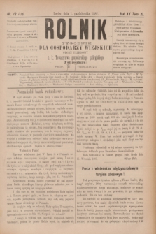 Rolnik : tygodnik dla gospodarzy wiejskich : organ urzędowy c. k. Towarzystwa gospodarskiego galicyjskiego. R.20, T.40, Nr. 13/14 (1 października 1887)