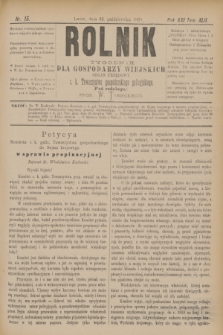Rolnik : tygodnik dla gospodarzy wiejskich : organ urzędowy c. k. Towarzystwa gospodarskiego galicyjskiego. R.21, T.42, Nr. 15 (13 października 1888)