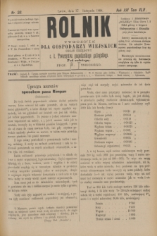 Rolnik : tygodnik dla gospodarzy wiejskich : organ urzędowy c. k. Towarzystwa gospodarskiego galicyjskiego. R.21, T.42, Nr. 20 (17 listopada 1888)