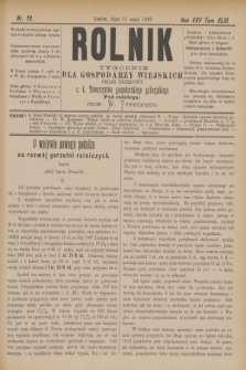 Rolnik : tygodnik dla gospodarzy wiejskich : organ urzędowy c. k. Towarzystwa gospodarskiego galicyjskiego. R.22, T.43, Nr. 19 (11 maja 1889)
