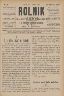 Rolnik : tygodnik dla gospodarzy wiejskich : organ urzędowy c. k. Towarzystwa gospodarskiego galicyjskiego. R.22, T.43, Nr. 22 (1 czerwca 1889)
