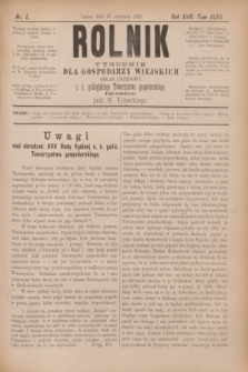 Rolnik : tygodnik dla gospodarzy wiejskich : organ urzędowy c. k. galicyjskiego Towarzystwa gospodarskiego. R.24, T.47, Nr. 5 (31 stycznia 1891)