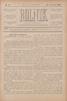 Rolnik : organ urzędowy c. k. galicyjskiego Towarzystwa gospodarskiego. R.24, T.48, Nr. 14 (3 października 1891)