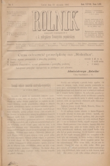 Rolnik : organ urzędowy c. k. galicyjskiego Towarzystwa gospodarskiego. R.27, T.53, Nr. 2 (13 stycznia 1893 [i.e.1894])