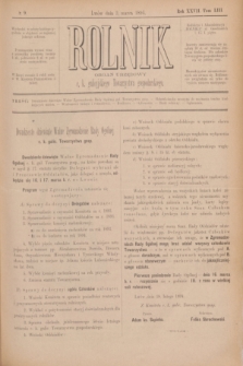 Rolnik : organ urzędowy c. k. galicyjskiego Towarzystwa gospodarskiego. R.27, T.53, Nr. 9 (3 marca 1894)