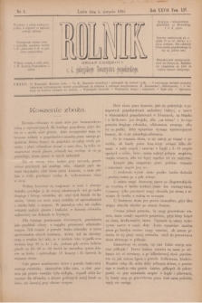 Rolnik : organ urzędowy c. k. galicyjskiego Towarzystwa gospodarskiego. R.27, T.54, Nr. 5 (4 sierpnia 1894)