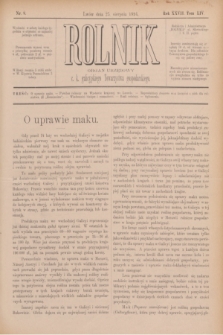 Rolnik : organ urzędowy c. k. galicyjskiego Towarzystwa gospodarskiego. R.27, T.54, Nr. 8 (25 sierpnia 1894)