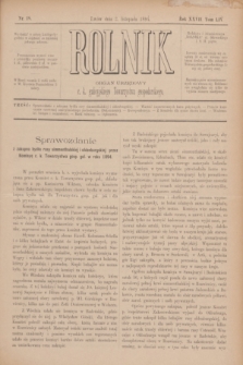 Rolnik : organ urzędowy c. k. galicyjskiego Towarzystwa gospodarskiego. R.27, T.54, Nr. 18 (3 listopada 1894)