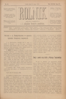 Rolnik : organ urzędowy c. k. galicyjskiego Towarzystwa gospodarskiego. R.28, T.55, Nr. 19 (11 maja 1895)
