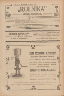 Rolnik : organ c. k. galicyjskiego Towarzystwa gospodarskiego. R.38, T.69, Nr. 14 (31 marca 1905) + dod.