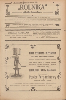 Rolnik : organ c. k. galicyjskiego Towarzystwa gospodarskiego. R.38, T.69, Nr. 18 (28 kwietnia 1905) + dod.