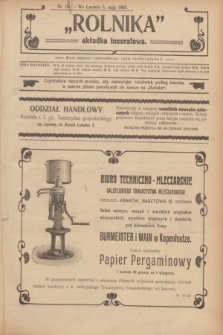 Rolnik : organ c. k. galicyjskiego Towarzystwa gospodarskiego. R.38, T.69, Nr. 19 (5 maja 1905) + dod.