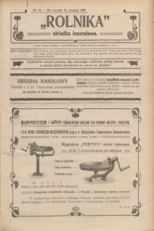Rolnik : organ c. k. galicyjskiego Towarzystwa gospodarskiego. R.38, T.70, Nr. 34 (18 sierpnia 1905) + dod.