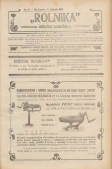 Rolnik : organ c. k. galicyjskiego Towarzystwa gospodarskiego. R.38, T.70, Nr. 47 (17 listopada 1905) + dod.