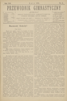 Przewodnik Gimnastyczny „Sokoł” : organ towarzystw gimnastycznych. R.12, nr 3 (luty 1892)