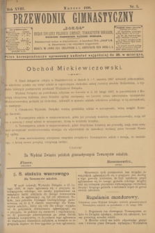 Przewodnik Gimnastyczny "Sokoł" : organ Związku Polskich Gimnast. Towarzystw Sokolich. R.18, nr 3 (marzec 1898)