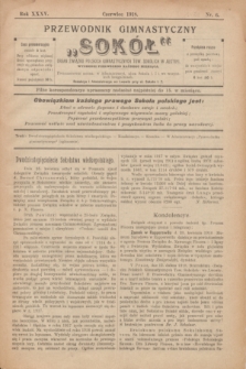 Przewodnik Gimnastyczny „Sokół” : organ Związku Polskich Gimnastycznych Tow. Sokolich w Austryi. R.35, nr 6 (czerwiec 1918)