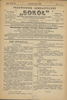 Przewodnik Gimnastyczny „Sokół” : organ Związku Polskich Gimnastycznych Tow. Sokolich we Lwowie. R.37, nr 1/2 (styczeń/luty 1920)
