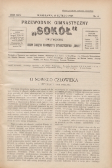 Przewodnik Gimnastyczny „Sokół” : organ Związku Towarzystw Gimnastycznych „Sokół”. R.45, nr 4 (15 lutego 1928)