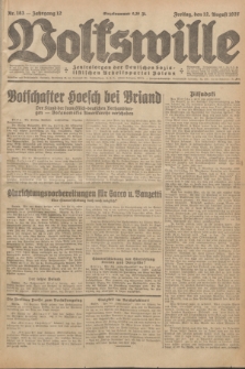 Volkswille : Zentralorgan der Deutschen Sozialistischen Arbeitspartei Polens. Jg.12, Nr. 183 (12 August 1927) + dod.