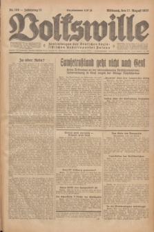 Volkswille : Zentralorgan der Deutschen Sozialistischen Arbeitspartei Polens. Jg.12, Nr. 186 (17 August 1927) + dod.