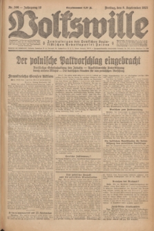 Volkswille : Zentralorgan der Deutschen Sozialistischen Arbeitspartei Polens. Jg.12, Nr. 206 (9 September 1927) + dod.