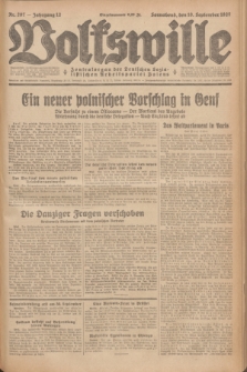 Volkswille : Zentralorgan der Deutschen Sozialistischen Arbeitspartei Polens. Jg.12, Nr. 207 (10 September 1927) + dod.