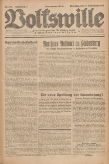 Volkswille : Zentralorgan der Deutschen Sozialistischen Arbeitspartei Polens. Jg.12, Nr. 221 (27 September 1927) + dod.