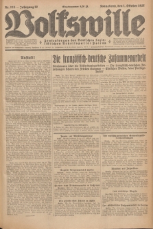 Volkswille : Zentralorgan der Deutschen Sozialistischen Arbeitspartei Polens. Jg.12, Nr. 225 (1 Oktober 1927) + dod.