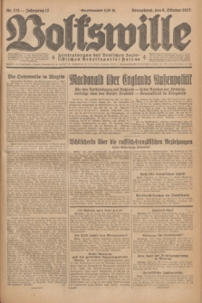 Volkswille : Zentralorgan der Deutschen Sozialistischen Arbeitspartei Polens. Jg.12, Nr. 231 (8 Oktober 1927) + dod.